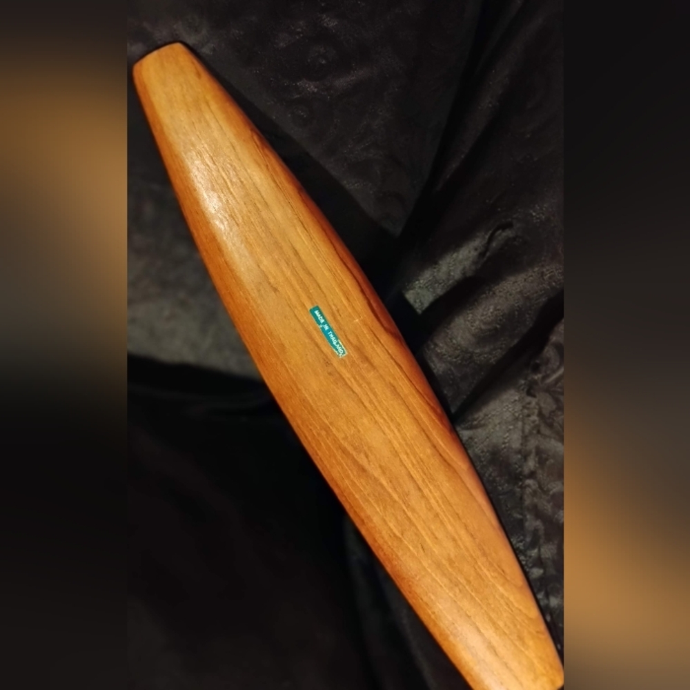 VNT 60's Solid, Hand Carved, Teak Wood, Surfboard Shaped, Platter w/ 6Partitions - Picture 2 of 7